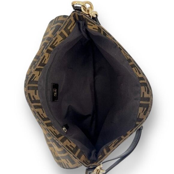 FENDI MIA Brown & Black FF Zucca Logo Single Leather Shoulder Strap Hand… - Picture 10 of 13